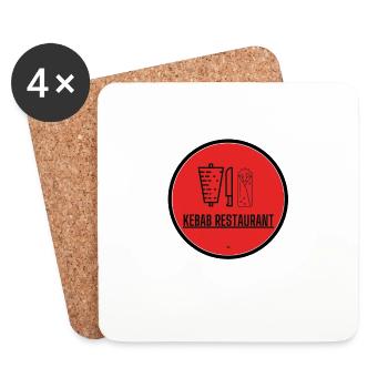 Kebab Restaurant - Untersetzer (4er-Set) - Weiß - Vorne