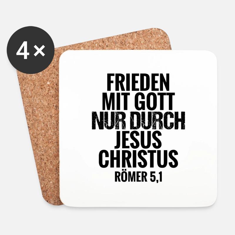 frieden mit gott nur durch jesus christus - Untersetzer (4er-Set) - Weiß