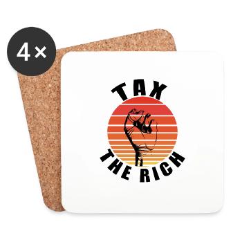 Tax the rich fist sunset - Coasters (set of 4) - white - Front