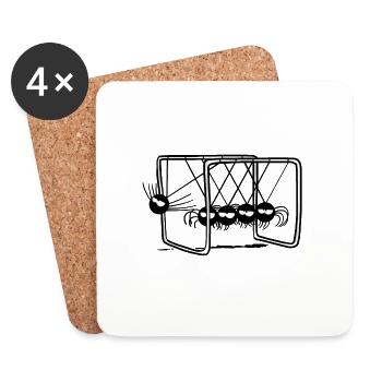 Beth The Spider - Newton's Pendulum - Coasters (set of 4) - white - Front