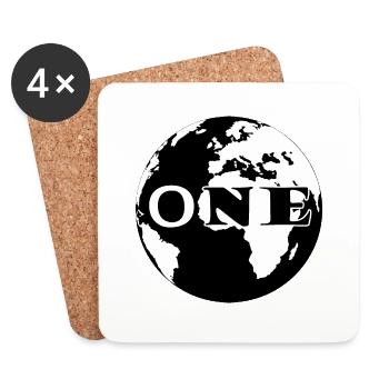 Planète Earth - Dessous de verre (lot de 4) - blanc - Devant