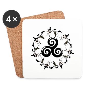 cercle fest noz triskel - Dessous de verre (lot de 4) - blanc - Devant