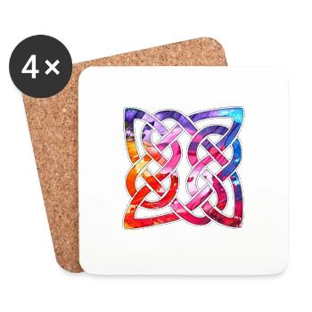 Noeud celtique - coloré - Dessous de verre (lot de 4) - blanc - Devant