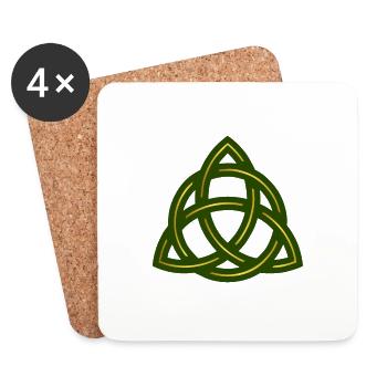 Symbole celtique Triquetra Trinity Knot cadeau - Dessous de verre (lot de 4) - blanc - Devant