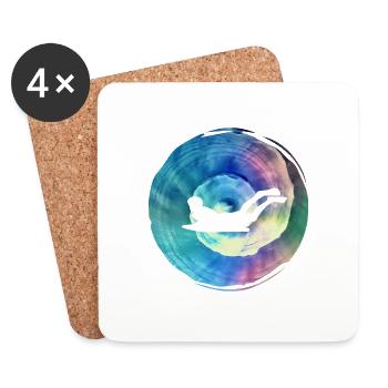 Double Exposure Art Bodyboarding Surf Geschenkidee - Untersetzer (4er-Set) - Weiß - Vorne