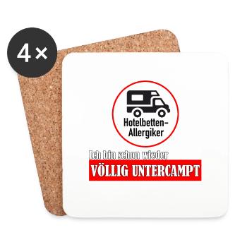 Ich bin schon wieder völlig untercampt - Untersetzer (4er-Set) - Weiß - Vorne