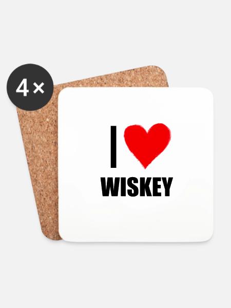 Wiskey - Untersetzer (4er-Set) - Weiß