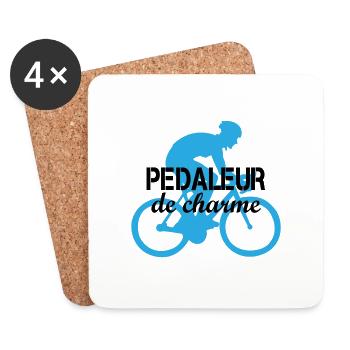 Pedaleur de charme Geschenk Fahrrad Sport - Untersetzer (4er-Set) - Weiß - Vorne