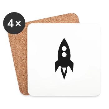 rocket - Coasters (set of 4) - white - Front