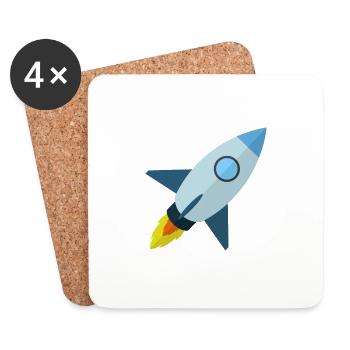 rocket - Coasters (set of 4) - white - Front