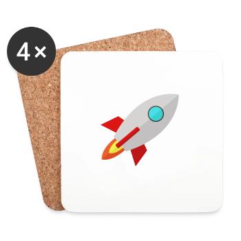 rocket - Coasters (set of 4) - white - Front