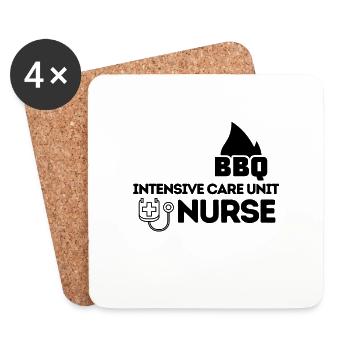 UNITÉ DE SOINS INTENSIFS INFIRMIÈRE BBQ - Dessous de verre (lot de 4) - blanc - Devant