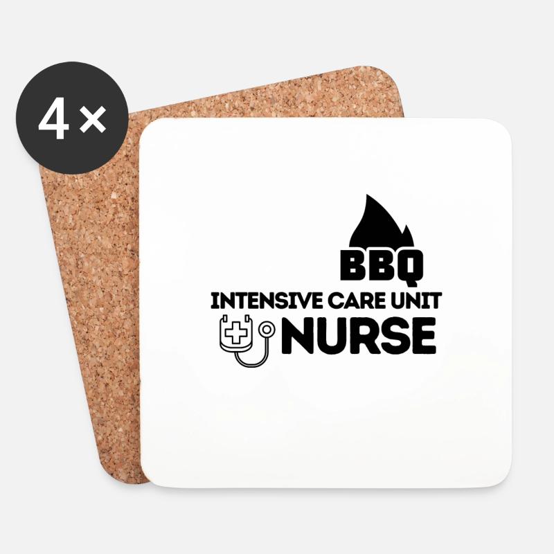 INTENSIVE CARE UNIT BBQ KRANKENSCHWESTER - Untersetzer (4er-Set) - Weiß