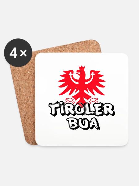 Tiroler Bua - Untersetzer (4er-Set) - Weiß