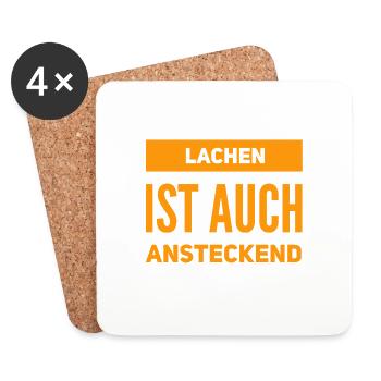 lachen ist ansteckend - Untersetzer (4er-Set) - Weiß - Vorne