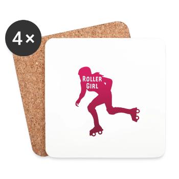 Roller girl - Coasters (set of 4) - white - Front