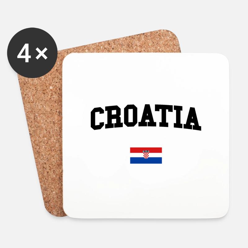 KROATIEN - Untersetzer (4er-Set) - Weiß
