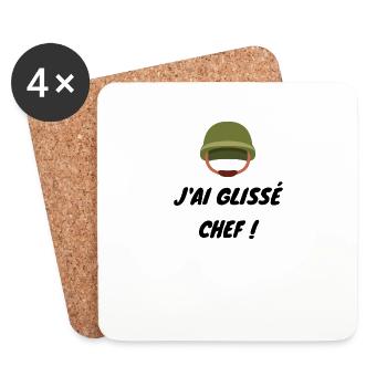 J'ai glissé chef, la 7ème Compagnie - Dessous de verre (lot de 4) - blanc - Devant