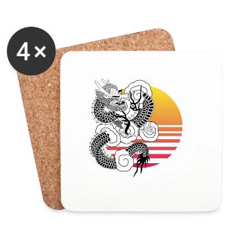 Chinese dragon - Coasters (set of 4) - white - Front