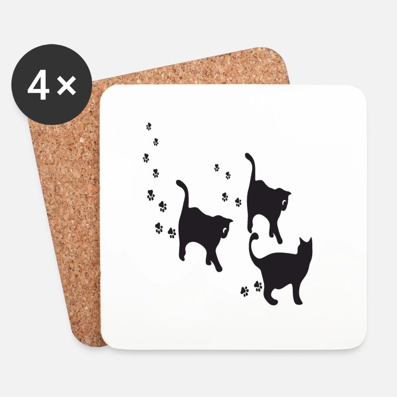 KATZEN - Untersetzer (4er-Set) - Weiß
