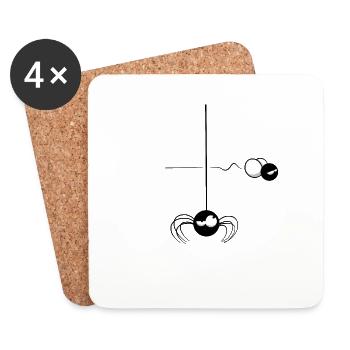 Beth the Spider - The Passing Fly - Coasters (set of 4) - white - Front