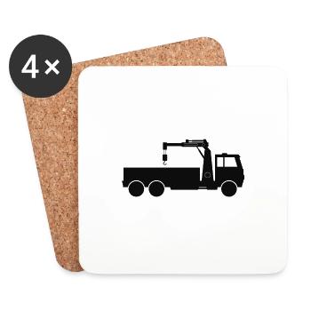 crane truck - Coasters (set of 4) - white - Front