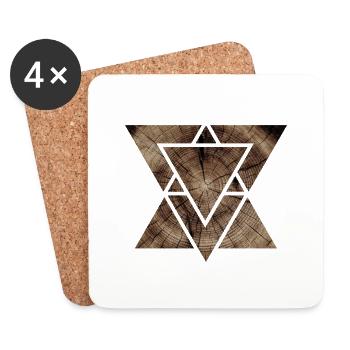 Wood geometry - Coasters (set of 4) - white - Front