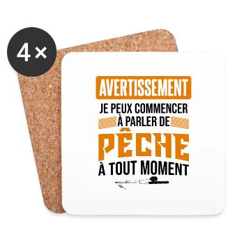 PARLER DE PÊCHE - Dessous de verre (lot de 4) - blanc - Devant