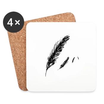 feathers - Coasters (set of 4) - white - Front