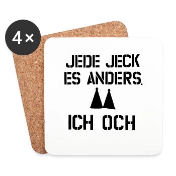 Jede Jeck es anders ich och - Untersetzer (4er-Set) - Weiß - Vorne