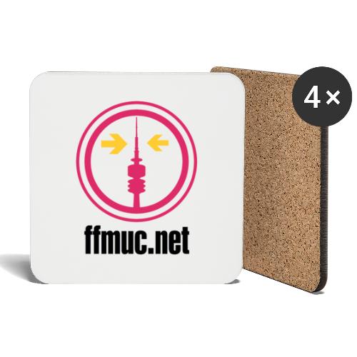 FFMUC Logo mit URL schwarz - Untersetzer (4er-Set)