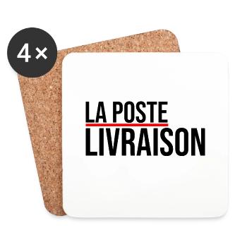Die Post zuzustellen Paket Post Post postposte - Untersetzer (4er-Set) - Weiß - Vorne