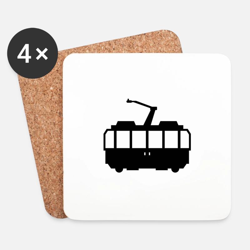 Straßenbahn - Untersetzer (4er-Set) - Weiß