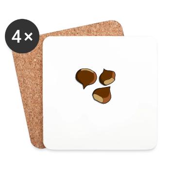 J’peux pas j’vais au châtaignes - Dessous de verre (lot de 4) - blanc - Devant