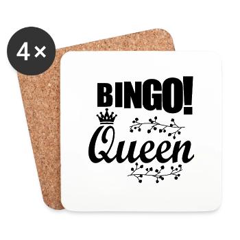 Cadeau de reine de bingo disant pension de grand-père - Dessous de verre (lot de 4) - blanc - Devant