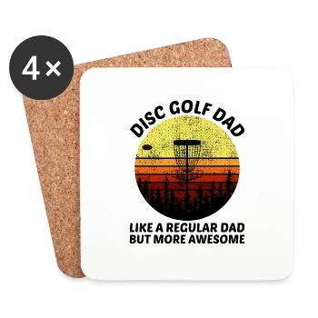 Vintage Retro Disc Golf Papa Vatertagsgeschenk - Untersetzer (4er-Set) - Weiß - Vorne