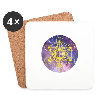 Metatron Cube on a space background - Coasters (set of 4) - white - Front