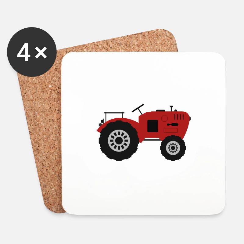 Traktor - Untersetzer (4er-Set) - Weiß