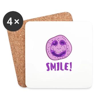 Neutrophile souriant de globule blanc - Dessous de verre (lot de 4) - blanc - Devant