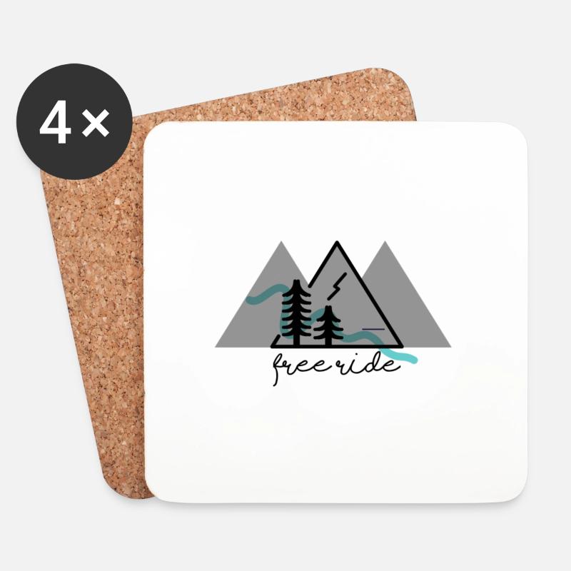 Freeride - Untersetzer (4er-Set) - Weiß