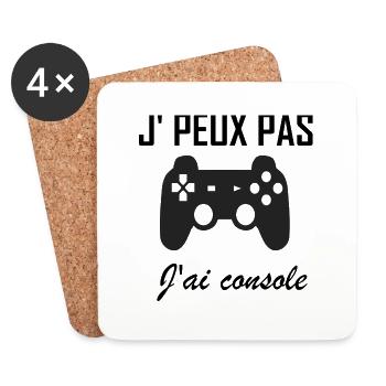 Je peux pas j ai console - Dessous de verre (lot de 4) - blanc - Devant