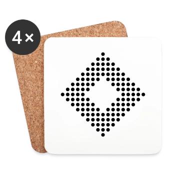 Raute, Icon, Quadrat, Pixel, Punkte - Untersetzer (4er-Set) - Weiß - Vorne