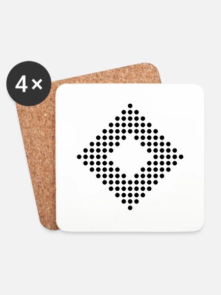 Diamond, Icon, Square, Pixel, Dots - Coasters (set of 4) - white