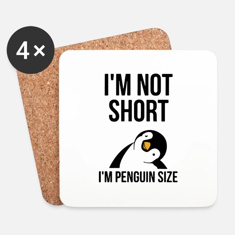 I'm not short i'm penguin size - Untersetzer (4er-Set) - Weiß