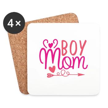 Boy Mom - Dessous de verre (lot de 4) - blanc - Devant