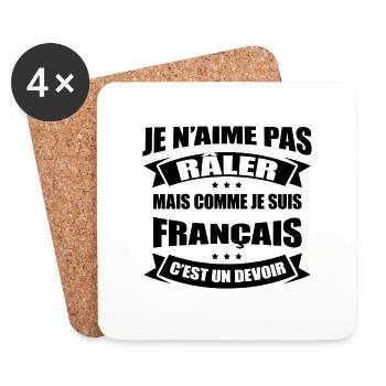 RÂLEUR FRANÇAIS - Dessous de verre (lot de 4) - blanc - Devant