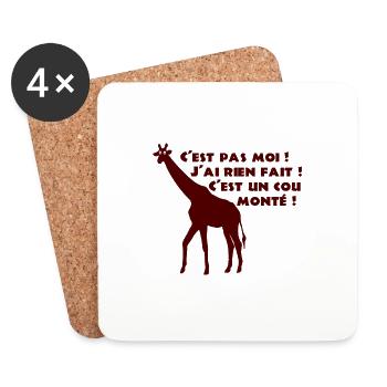 C'EST PAS MOI, J'AI RIEN FAIT, C'EST UN COU MONTÉ - Dessous de verre (lot de 4) - blanc - Devant
