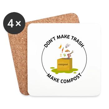 Compost Compost Jardinage Humour de jardin - Dessous de verre (lot de 4) - blanc - Devant