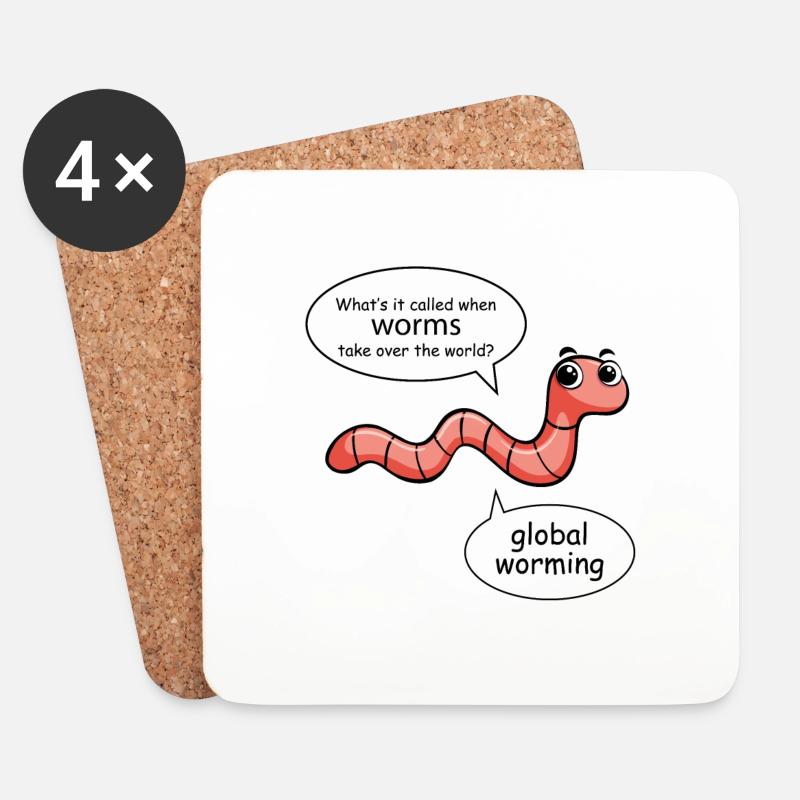Kompostkompost Gartengarten Wurm Humor - Untersetzer (4er-Set) - Weiß