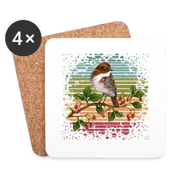 Colorful bird - Coasters (set of 4) - white - Front